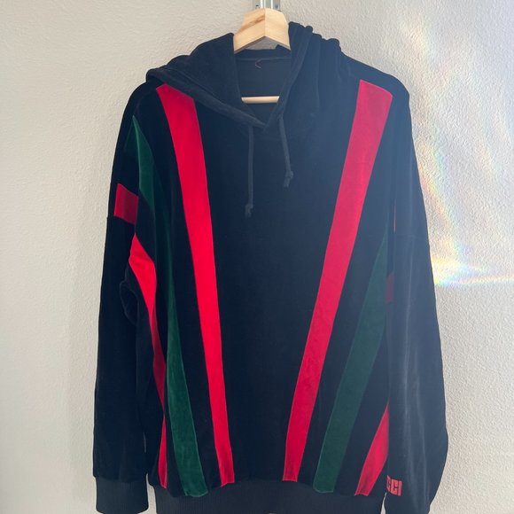 Gucci Velour GRG Stripe Popover Hoody - Picture 1 of 4